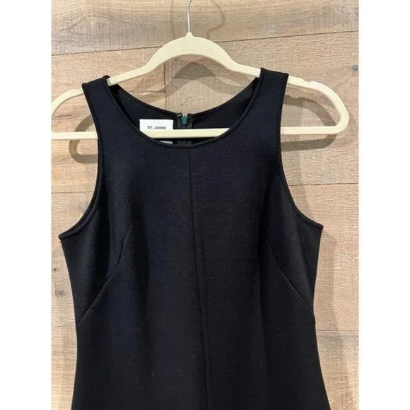 ST. JOHN COLLECTION black Sleeveless Knit Dress size 6 - Picture 6 of 13